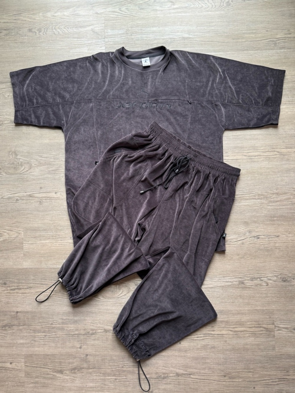Vintage Y2K Jordan Velour Tracksuit Set Black Oversized XXL Rare Streetwear